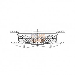 3477UOR160P63; TENTE; Roulettes pivotantes à bandage et / ou corps de roue en polyamide blanc, roulement à rouleaux; pièce detac