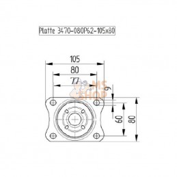 3477UOJ125P62; TENTE; Roulettes pivotantes à bandage et / ou corps de roue en polyamide blanc, roulement à rouleaux; pièce detac