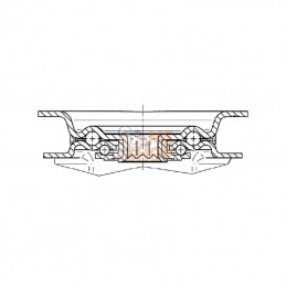 3477UOJ125P62; TENTE; Roulettes pivotantes à bandage et / ou corps de roue en polyamide blanc, roulement à rouleaux; pièce detac