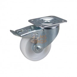 3477UOJ100P62; TENTE; Roulettes pivotantes à bandage et / ou corps de roue en polyamide blanc, roulement à rouleaux; pièce detac