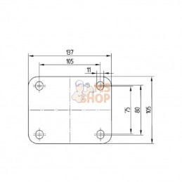 3477UOJ080P62; TENTE; Roulettes pivotantes en polyamide 80 mm; pièce detachée
