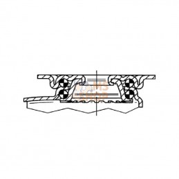 2477PJP075P40; TENTE; Roue pivotante, roue en polyuréthane : Ø75x25mm, Fixation de plaque: 60x60mm Load: 75kg Tente; pièce detac