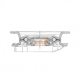 3470IEP100P62; TENTE; Roulettes pour charges lourdes à bandage en polyuréthane; pièce detachée