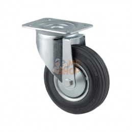 3470DVJ100P62; TENTE; Roulettes pivotantes à bandage en caoutchouc noir; pièce detachée