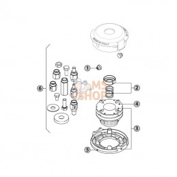 50719067; TECOMEC; Tête de coupe TapNGo « El109 » Easyload 109 mm avec boulons d’adaptateur M10x1 Côté gauche filetage femelle e