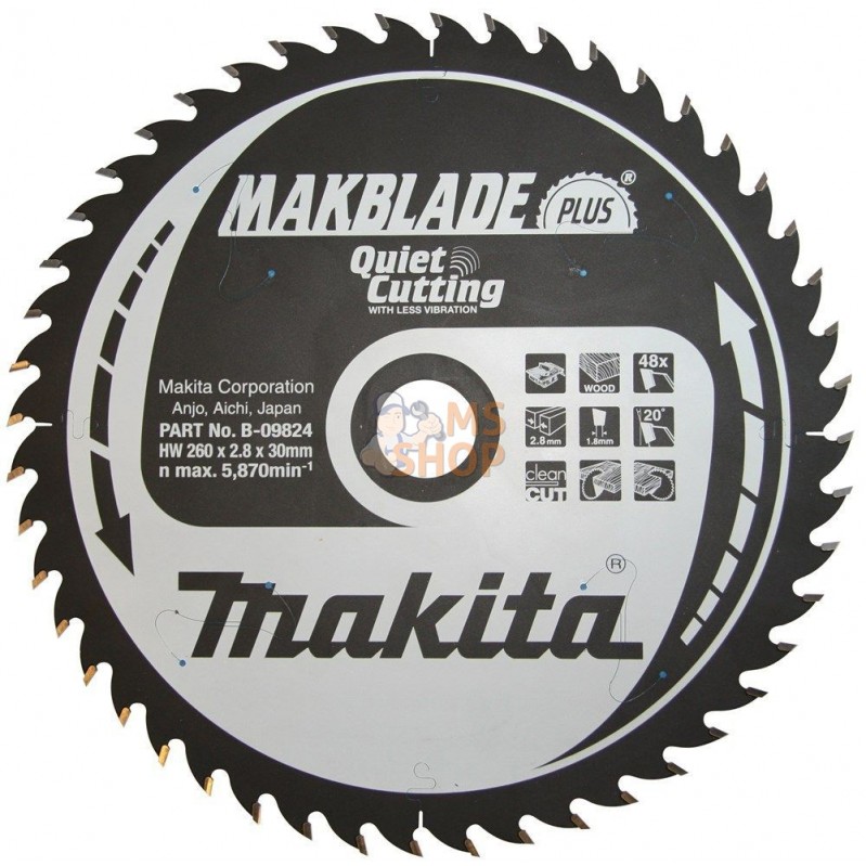 B-33495,LAM TCT SPE BA 260/30/48 BOIS | MAKITA B-33495,LAM TCT SPE BA 260/30/48 BOIS | MAKITA