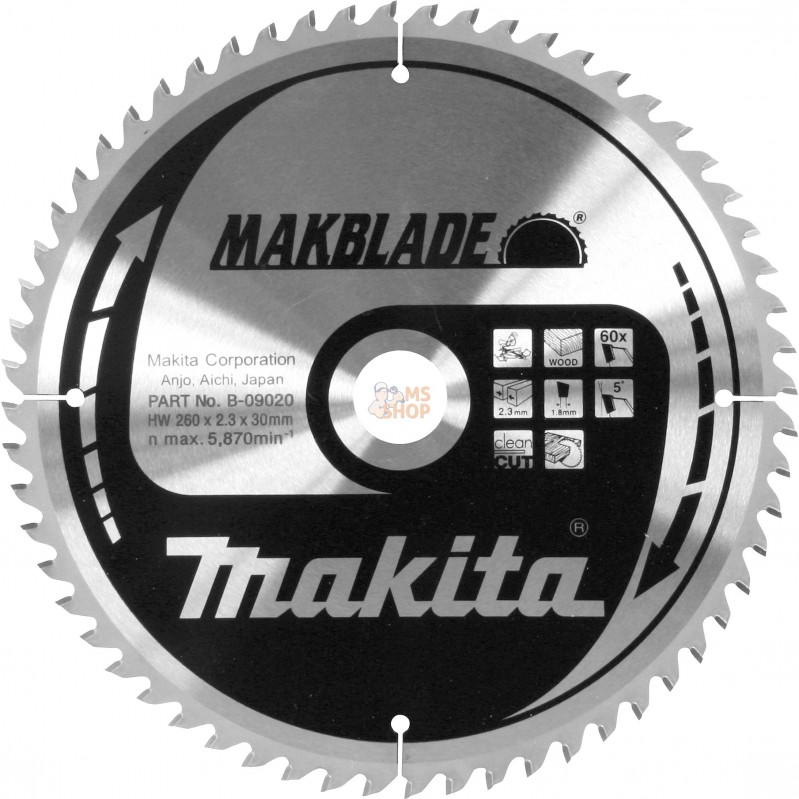 B-32823,LAM TCT ST MAK 190/20/60 BOIS | MAKITA B-32823,LAM TCT ST MAK 190/20/60 BOIS | MAKITA