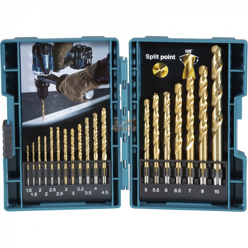 B-67795,COFFRET 19 FORETS METAL HSS-TIN | MAKITA B-67795,COFFRET 19 FORETS METAL HSS-TIN | MAKITA