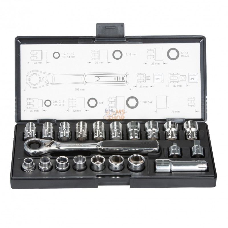 B-65604,ENSEMBLE CLE A CLIQUET ORIENTABLE 21PCS | MAKITA