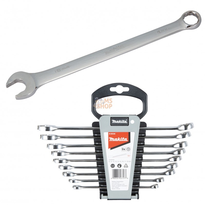 B-65539,ENSEMBLE CLES MIXTES FOURCHES ET OEIL, 9PCS | MAKITA