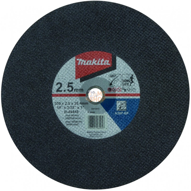 B-49448-5,DISC TRONC MET 355×2.5×25.4 A36P 2G (lot de 5) | MAKITA B-49448-5,DISC TRONC MET 355×2.5×25.4 A36P 2G (lot de 5) | MAKITA