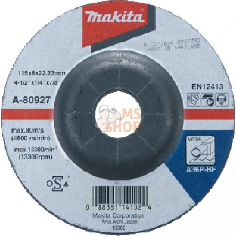A-80927,MEULE MET 115X6 A36P 2G | MAKITA A-80927,MEULE MET 115X6 A36P 2G | MAKITA