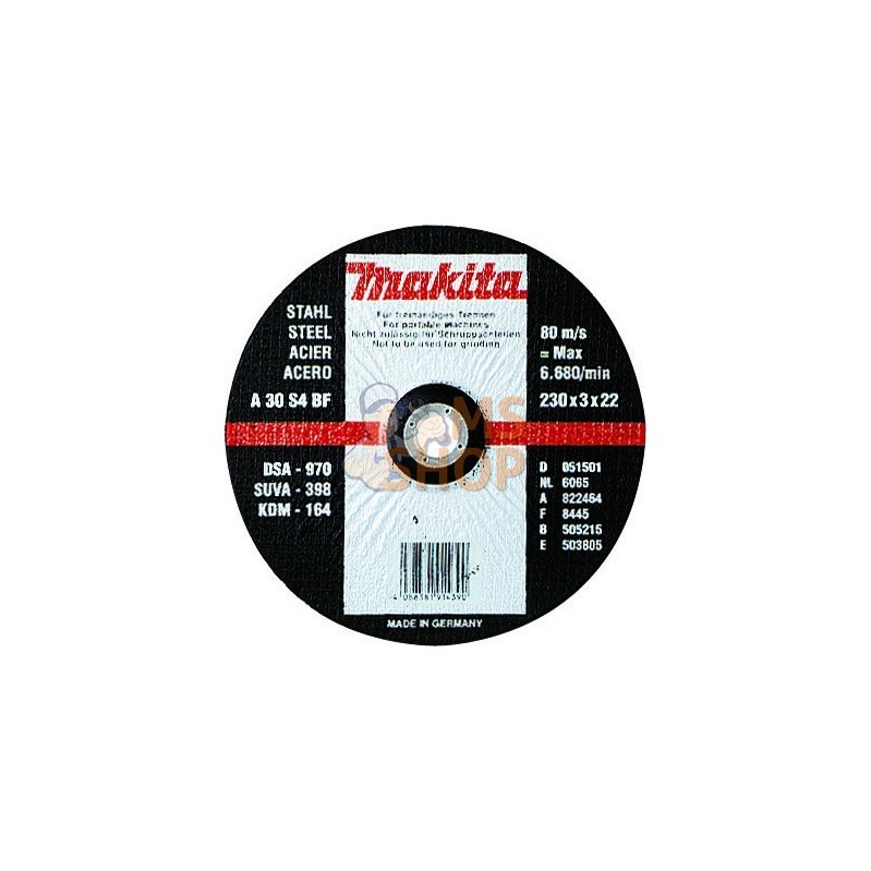 A-85313,DISQ TRONÇ PLAT METAL 125x22,23MM 2,5MM A30R | MAKITA A-85313,DISQ TRONÇ PLAT METAL 125x22,23MM 2,5MM A30R | MAKITA