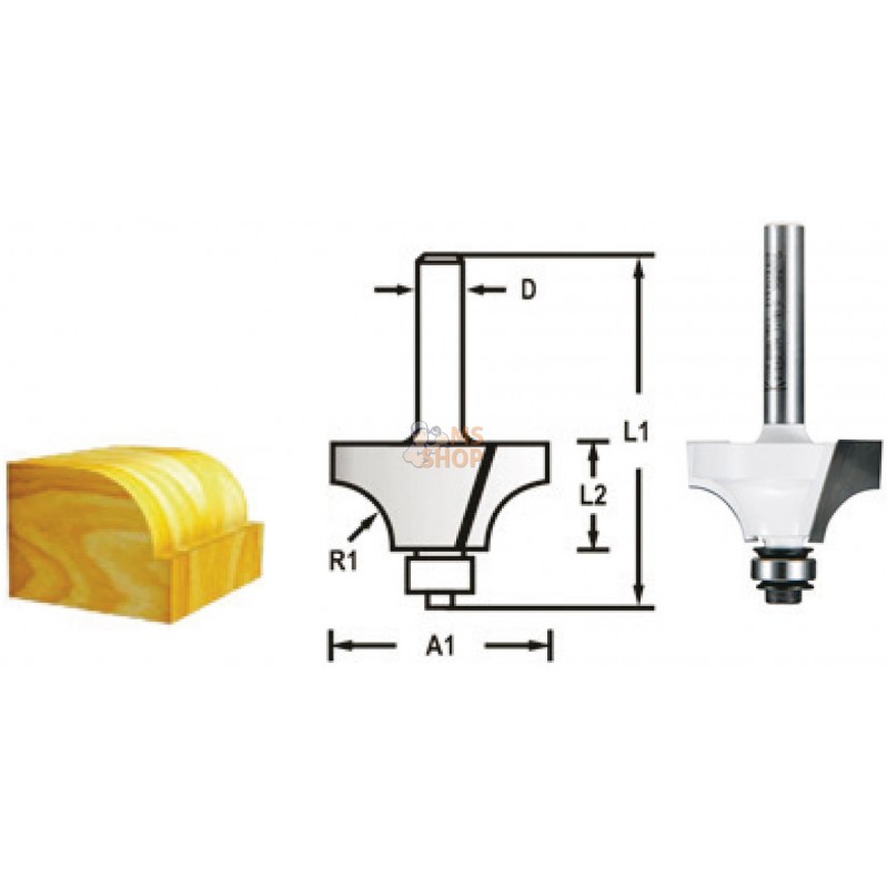 D-48496,FRAISE 1/4 ROND+RLT Q8 D19 | MAKITA D-48496,FRAISE 1/4 ROND+RLT Q8 D19 | MAKITA