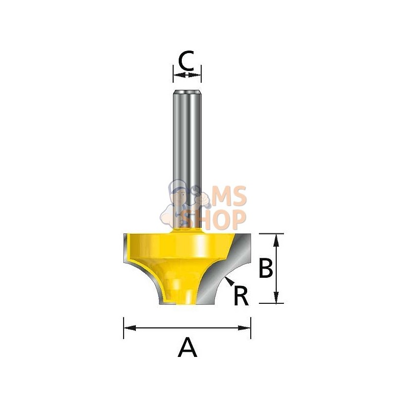 793070-3,FRAISE 1/4 ROND 6-Q12 | MAKITA 793070-3,FRAISE 1/4 ROND 6-Q12 | MAKITA