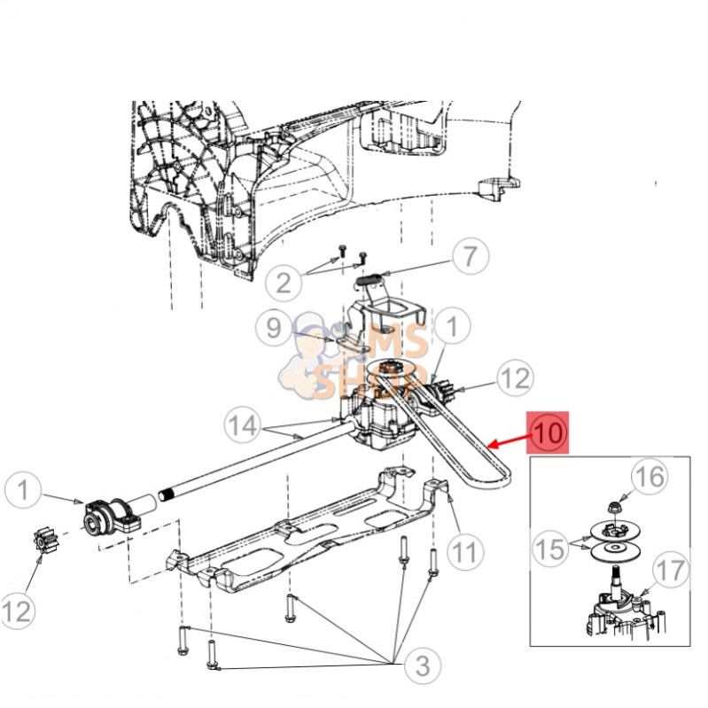 COURROIE DE TRACTION OUTILS WOLF 70874 POUR N43B
