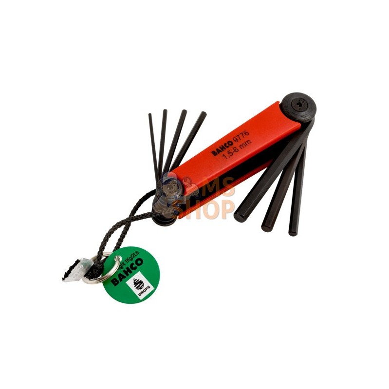 TAHBE-9776;BAHCO;Jeu de 7 clés mâles 6 pans finition phosphatée avec cordon en Kevlar de 1,5 à 6 mm;pièce détachée TAHBE-9776;BAHCO;Jeu de 7 clés mâles 6 pans finition phosphatée avec cordon en Kevlar de 1,5 à 6 mm;pièce détachée