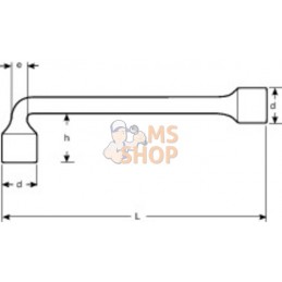 TAH29M-19;BAHCO;Clés à pipe doubles débouchées coudées, dimensions métriques, avec profil Dynamic-Drive ™ 6 x 6 pans, avec annea