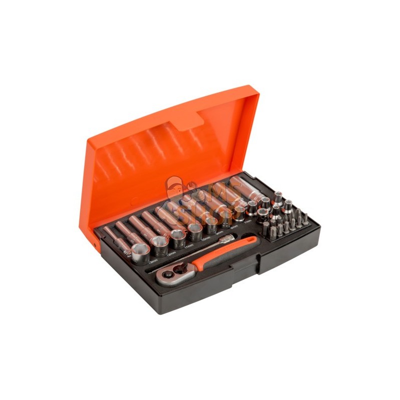 SL25L;BAHCO;Jeu de douilles standard et longues 1/4, 37 pièces;pièce détachée SL25L;BAHCO;Jeu de douilles standard et longues 1/4, 37 pièces;pièce détachée