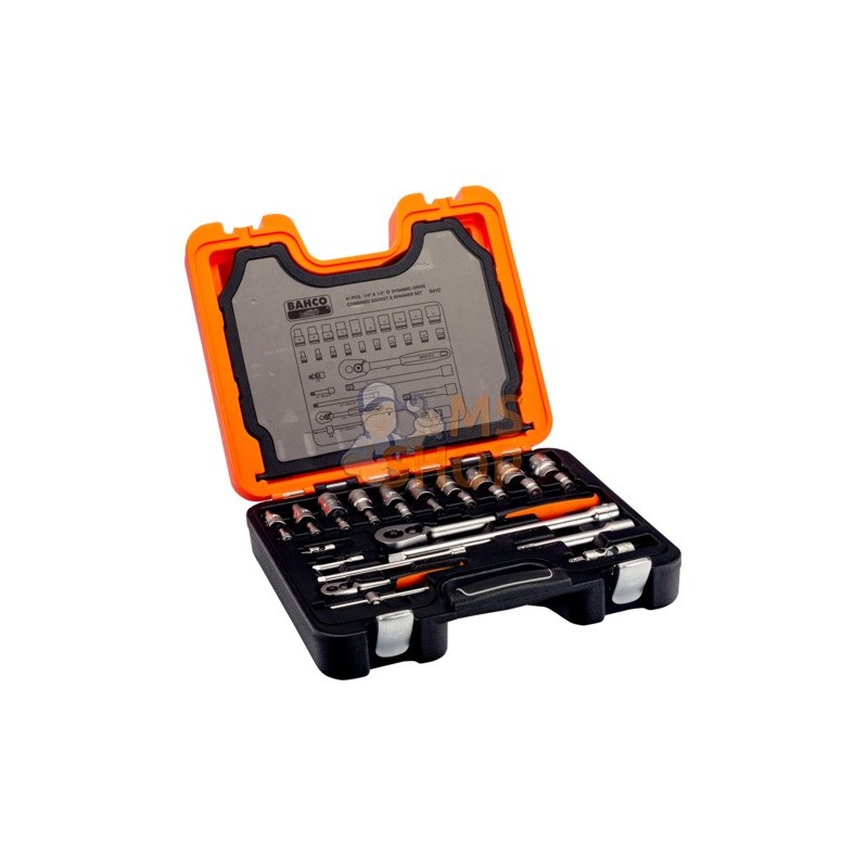 S410;BAHCO;Coffret de douilles 1/4" et 1/2";pièce détachée