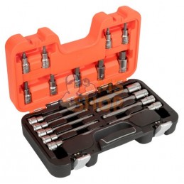 S18HEX;BAHCO;Jeu de douilles 1/2" avec embouts 6 pans - 18 pcs;pièce détachée