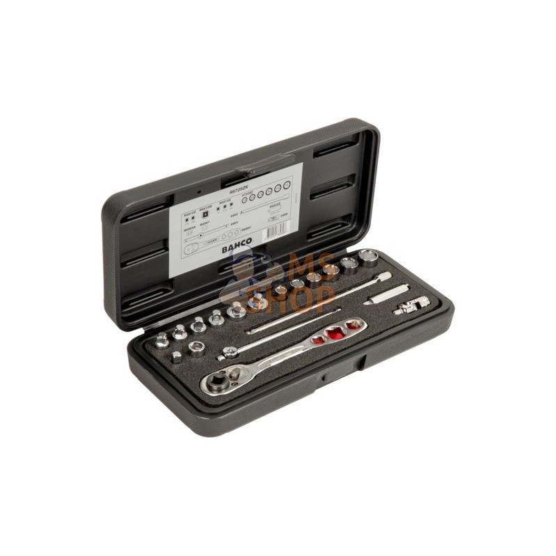 R6725ZK;BAHCO;Jeu d'outils dans une boîte métallique, Pouces 13 pièces;pièce détachée