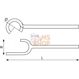 NSB202-350;BAHCO;Clé à ergot antidéflagrante valve longue - CU-BE;pièce détachée