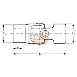 KS7401M-12;BAHCO;Douille 6 pans pivotante 3/8", métrique;pièce détachée