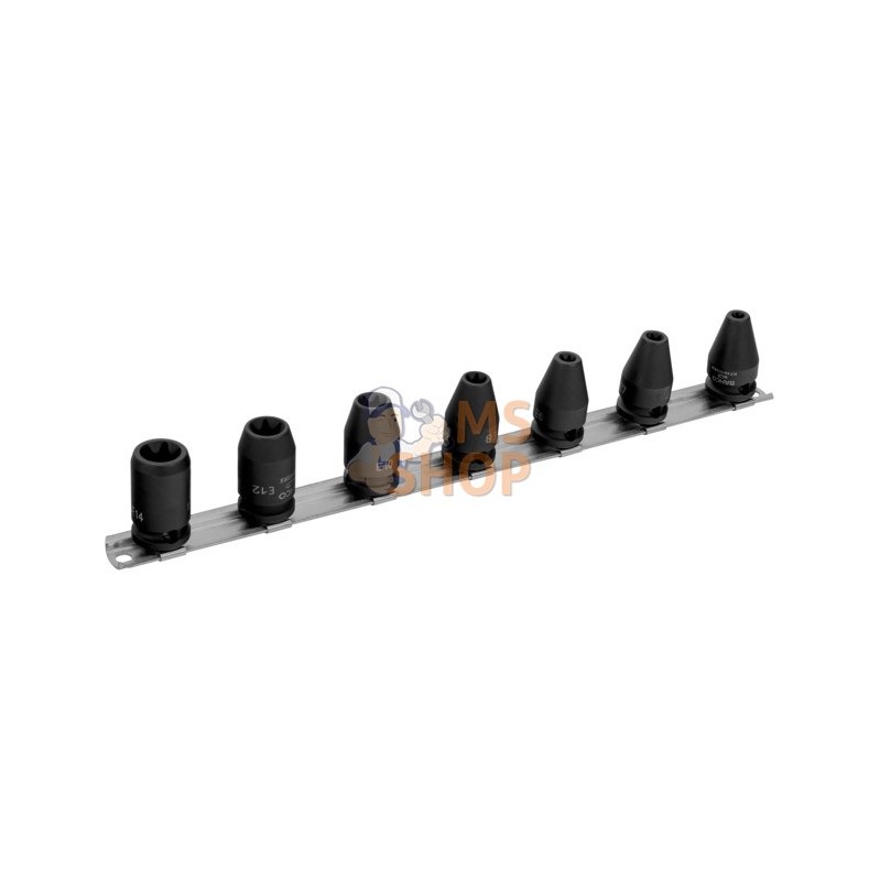 K7401TORX-E-S7;BAHCO;Jeu de douilles à choc 3/8", E TORX®, 7pcs;pièce détachée K7401TORX-E-S7;BAHCO;Jeu de douilles à choc 3/8", E TORX®, 7pcs;pièce détachée