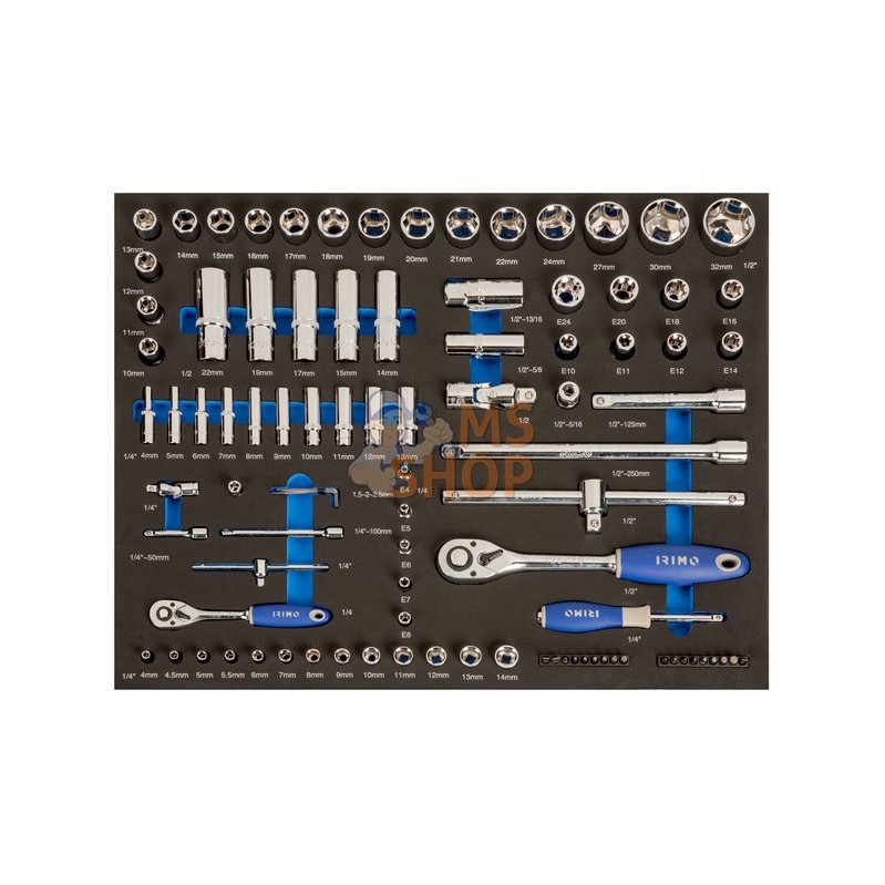 IFF1A001;IRIMO;Module mousse 3/3 : douilles, cliquets et embouts - 89 pcs;pièce détachée