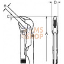 DOW 176-1;BAHCO;Clé serre-tubes à tête inclinée;pièce détachée