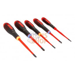 BE-9882SL;BAHCO;Jeu de 5 tournevis Ergo™ isolés lames fines;pièce détachée