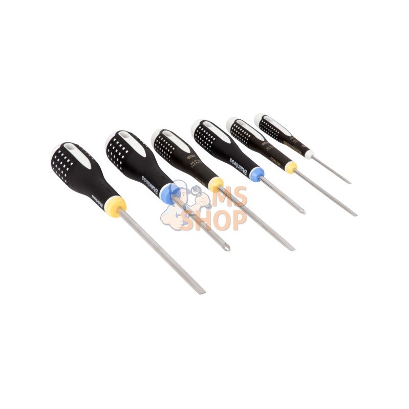 BE-9882I;BAHCO;Jeu de 6 tournevis Ergo™ acier inoxydable;pièce détachée