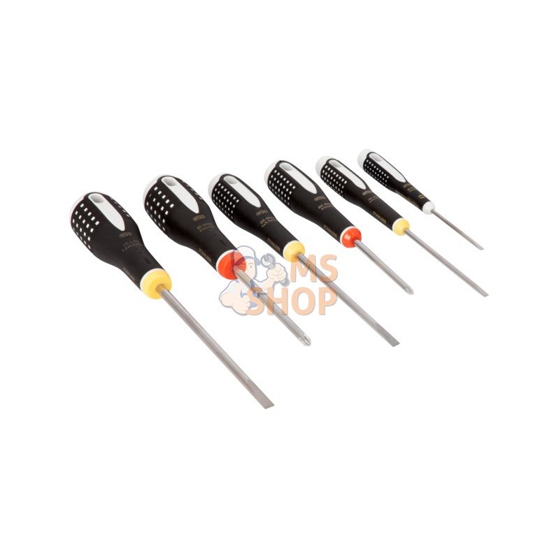 BE-9881I;BAHCO;Jeu de 6 tournevis Ergo™ acier inoxydable;pièce détachée