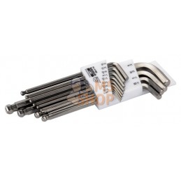 BE-9786I;BAHCO;Jeu de 13 clés mâles coudées à tête sphérique acier inoxydable, 6 pans en pouces;pièce détachée