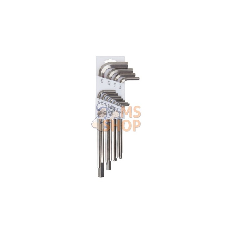 BE-9785I;BAHCO;Jeu de 13 clés mâles coudées 6 pans à tête sphérique, acier inoxydable, pouces;pièce détachée BE-9785I;BAHCO;Jeu de 13 clés mâles coudées 6 pans à tête sphérique, acier inoxydable, pouces;pièce détachée