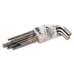 BE-9770I;BAHCO;Jeu de 9 clés mâles coudées 6 pans à tête sphérique en acier inoxydable, 9 pcs, métriques;pièce détachée