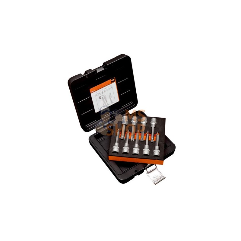 BE5101;BAHCO;Coffret de 9 douilles Torx® tamper 1/2" avec embouts, pour moteurs;pièce détachée