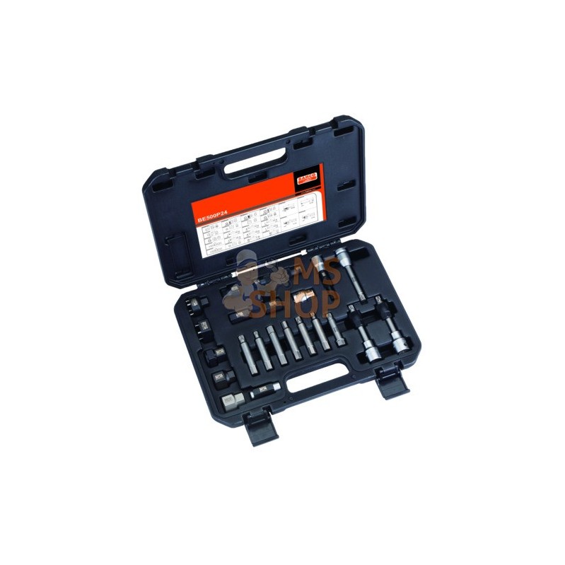 BE500P24;BAHCO;Coffret d'extraction d'alternateur, 24 pieces;pièce détachée