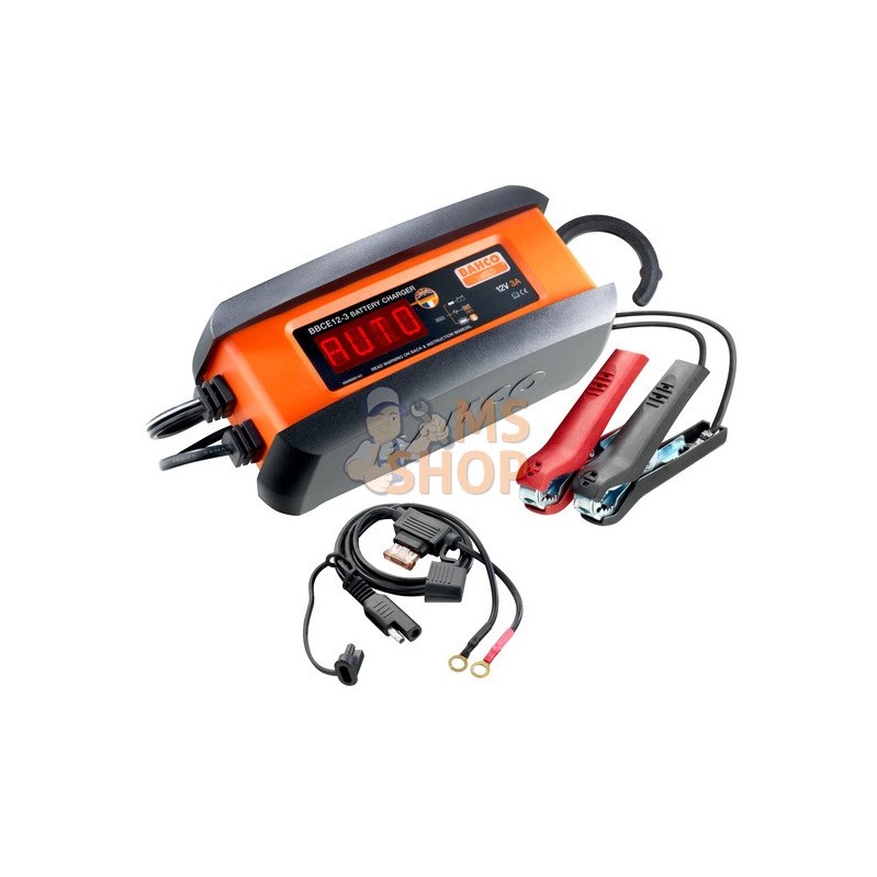 BBCE12-3;BAHCO;Chargeur / mainteneur de charge automatique 3 Ampères pour batteries 12V et batteries Lithium LiFeP04;pièce déta BBCE12-3;BAHCO;Chargeur / mainteneur de charge automatique 3 Ampères pour batteries 12V et batteries Lithium LiFeP04;pièce déta