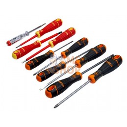 B219.110;BAHCO;Jeu de tournevis BahcoFit™ pour vis à fente, Phillips, Pozidriv, TORX® - 10 pcs;pièce détachée