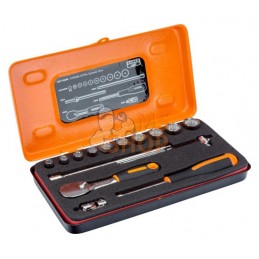 A6716DM;BAHCO;Jeu de douilles 1/4" 12 pans - 15 pièces;pièce détachée