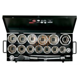 9540DZL;BAHCO;Coffret de douilles 12 pans 1" en pouces. Dans un coffret en métal;pièce détachée