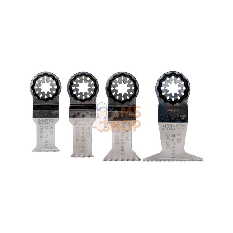 92-WM-SET-8P;BAHCO;Jeu de lames multi-usages de forme standard pour le sciage du bois et du métal - 8 pcs;pièce détachée 92-WM-SET-8P;BAHCO;Jeu de lames multi-usages de forme standard pour le sciage du bois et du métal - 8 pcs;pièce détachée