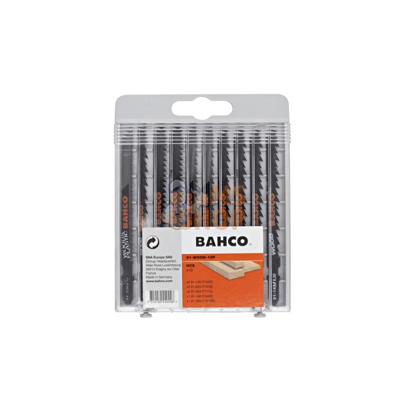 91-WOOD-10P;BAHCO;Jeu de lames de scie sauteuse pour le bois et le plastique - 10 pcs;pièce détachée 91-WOOD-10P;BAHCO;Jeu de lames de scie sauteuse pour le bois et le plastique - 10 pcs;pièce détachée