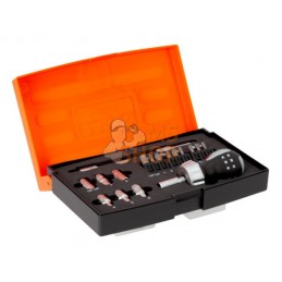 808050S-18;BAHCO;Coffret tournevis porte-embouts à cliquet manche boule + embouts 1/4" - 18 pces avec accessoires;pièce détachée