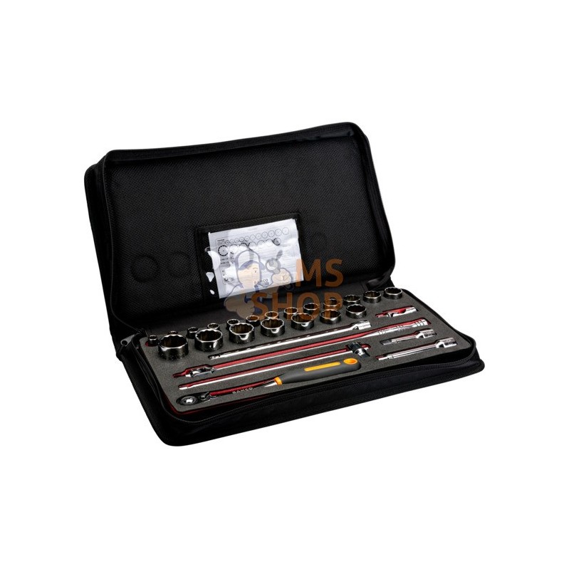 7827DST;BAHCO;Jeu de douilles 1/2", 27 pcs;pièce détachée