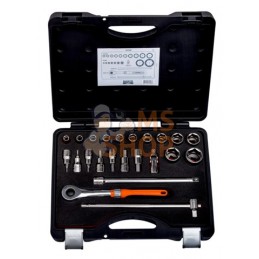 7823SE;BAHCO;Coffret de douilles 1/2", 23 pièces;pièce détachée