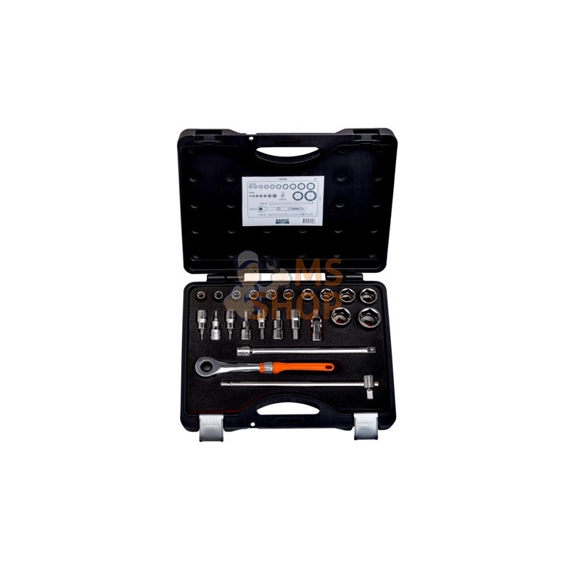 7823SE;BAHCO;Coffret de douilles 1/2", 23 pièces;pièce détachée