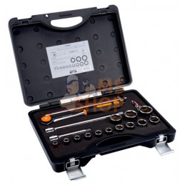 7818MHR;BAHCO;Jeu de douilles 1/2", 18 pièces;pièce détachée
